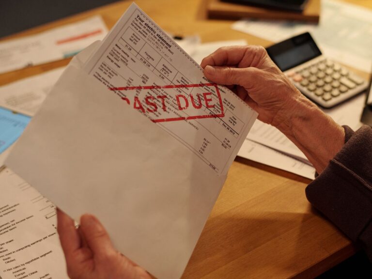 Letters and bills on a table