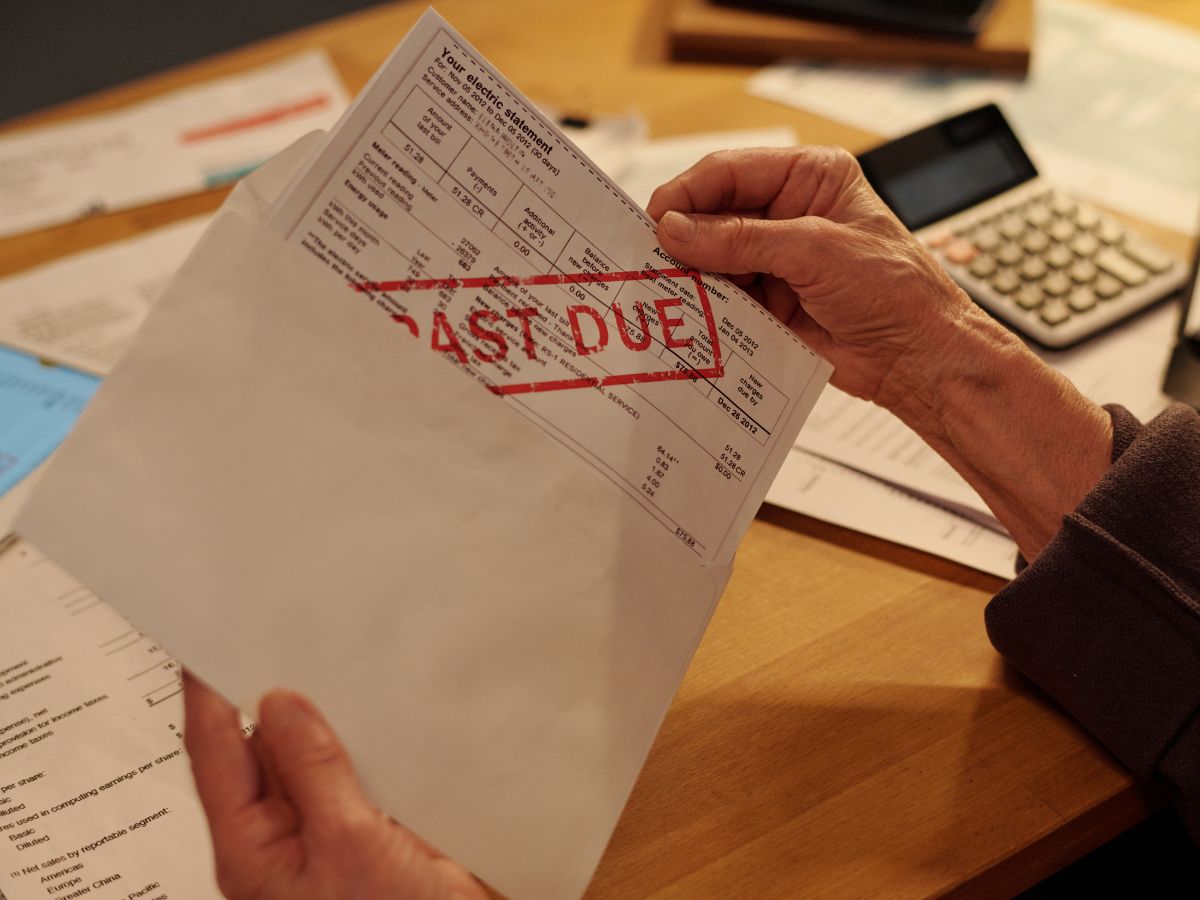 Letters and bills on a table