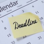 Calendar with a deadline marked